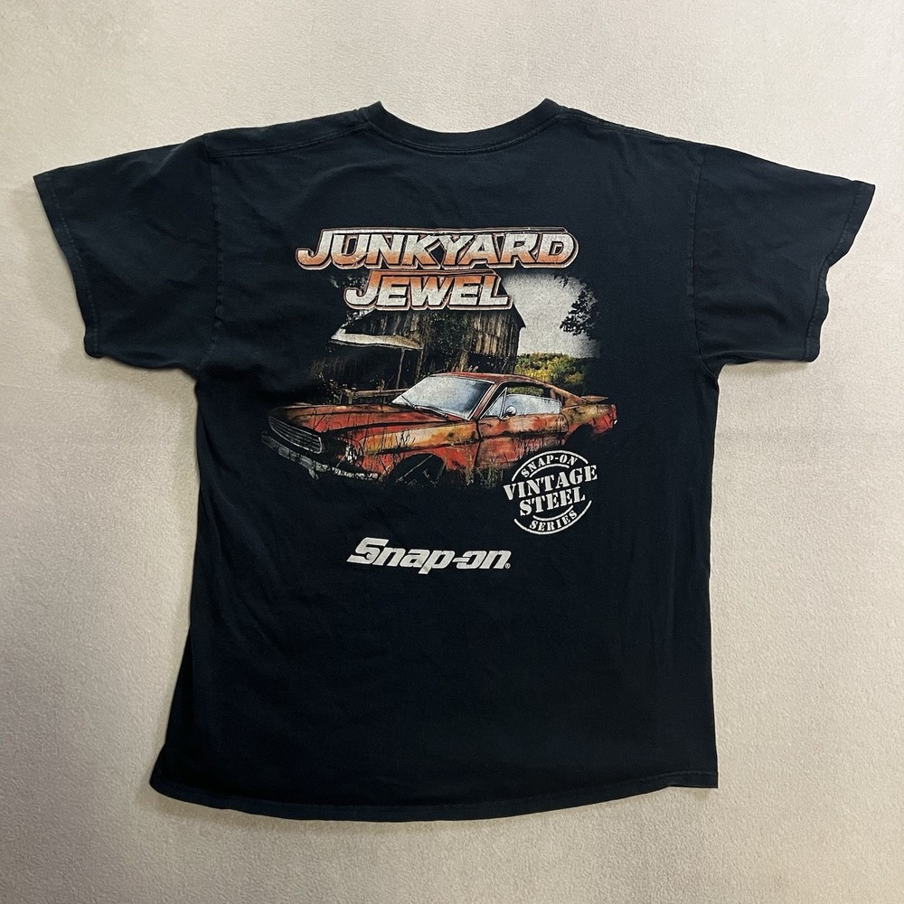 Snap On Junk Yard Jewel T-Shirt Men's Size Medium Black Short Sleeve Tee